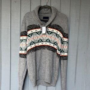 American Eagle Gray NWT Patterned Men's Sweater M